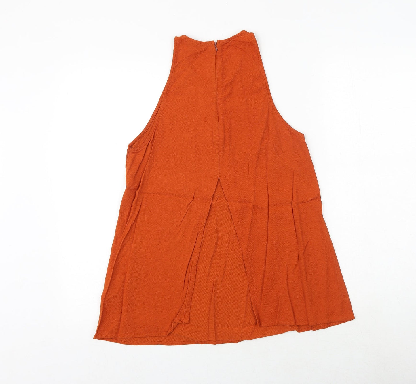 Womens UK Size 10 Topshop Orange Basic Tank