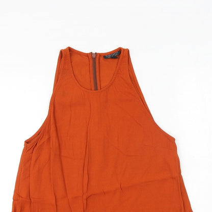 Womens UK Size 10 Topshop Orange Basic Tank