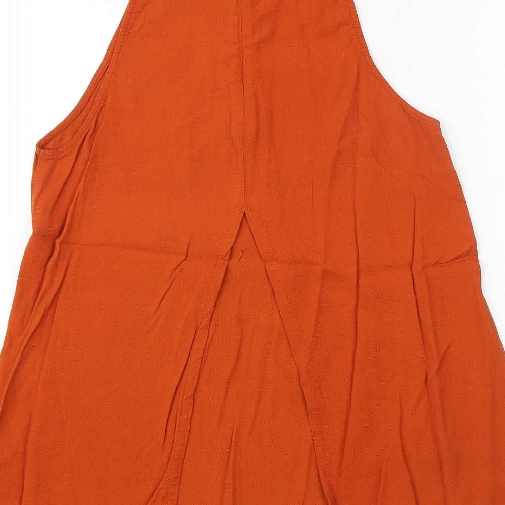 Womens UK Size 10 Topshop Orange Basic Tank