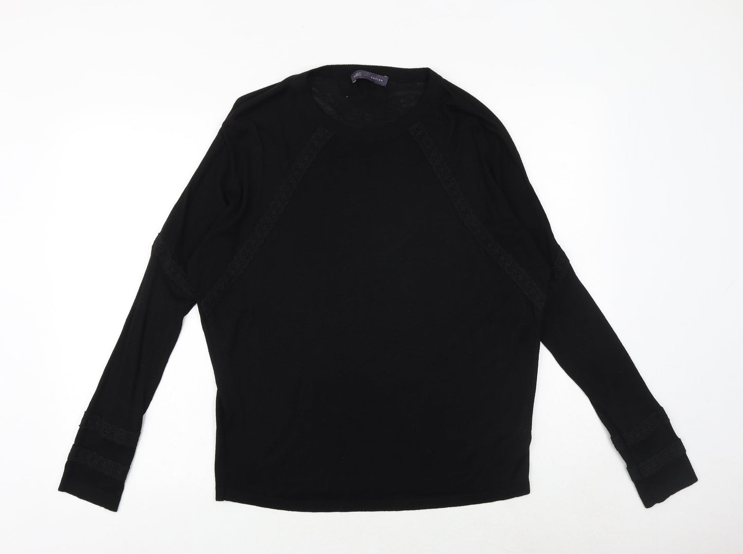 Womens UK Size M Marks and Spencer Black Pullover Jumper