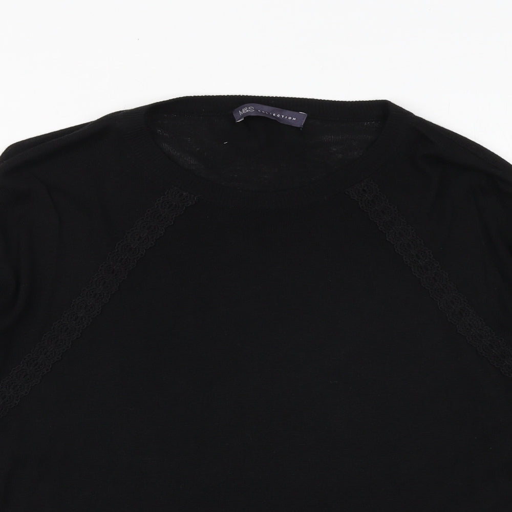 Womens UK Size M Marks and Spencer Black Pullover Jumper