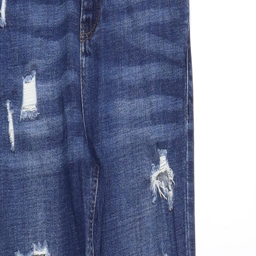 Topshop Womens Blue Cotton Skinny Jeans Size 25 in Regular Zip
