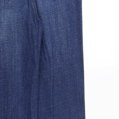 Topshop Womens Blue Cotton Skinny Jeans Size 25 in Regular Zip