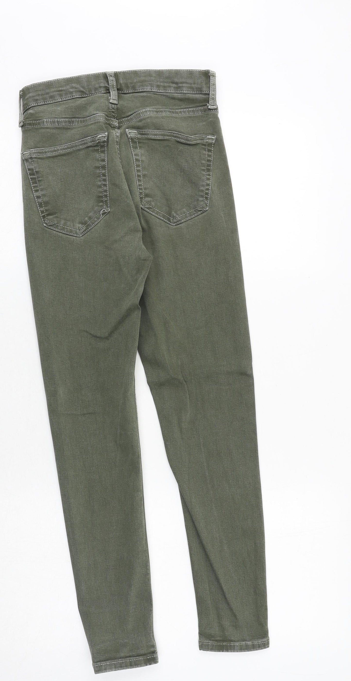 Topshop Womens Green Polyester Skinny Jeans Size 26 in Regular Zip