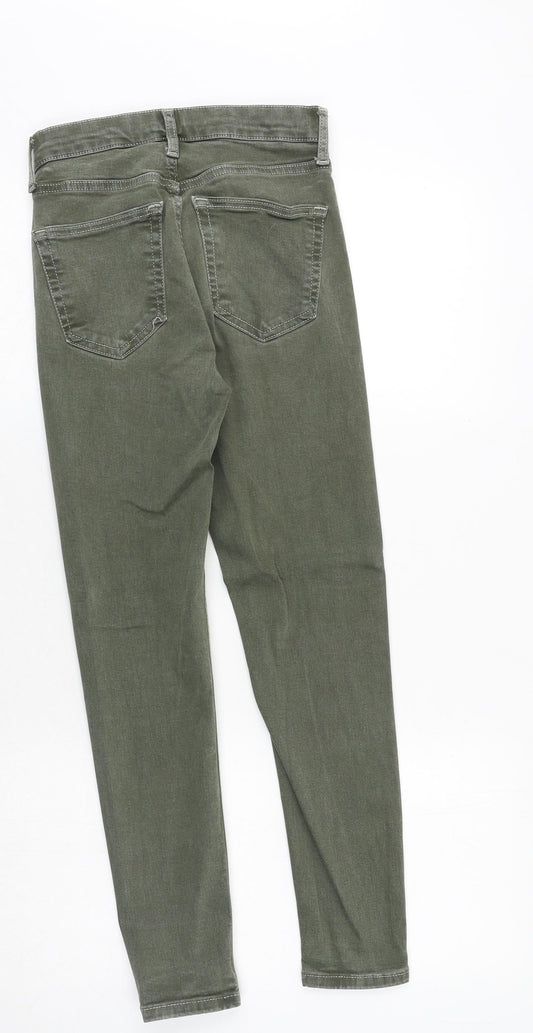 Topshop Womens Green Polyester Skinny Jeans Size 26 in Regular Zip