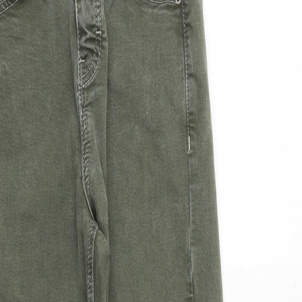 Topshop Womens Green Polyester Skinny Jeans Size 26 in Regular Zip