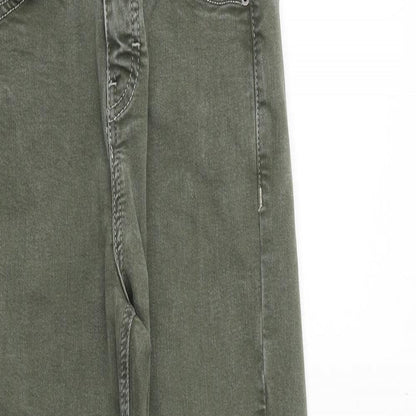 Topshop Womens Green Polyester Skinny Jeans Size 26 in Regular Zip