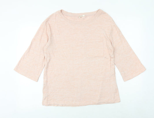 Gap Womens Orange Round Neck Polyester Pullover Jumper Size S