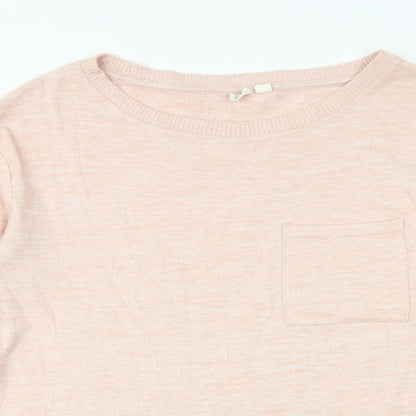 Gap Womens Orange Round Neck Polyester Pullover Jumper Size S