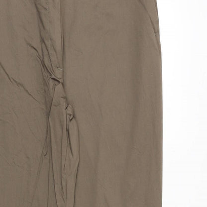 Jake S Womens Green Polyester Chino Trousers Size 39 in Regular Zip