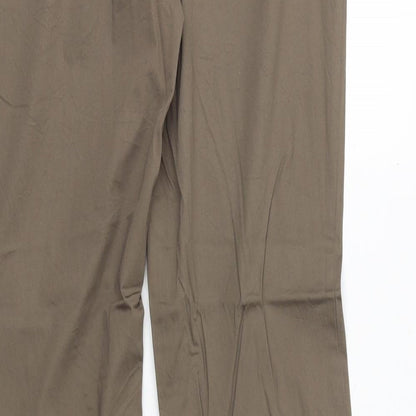 Jake S Womens Green Polyester Chino Trousers Size 39 in Regular Zip