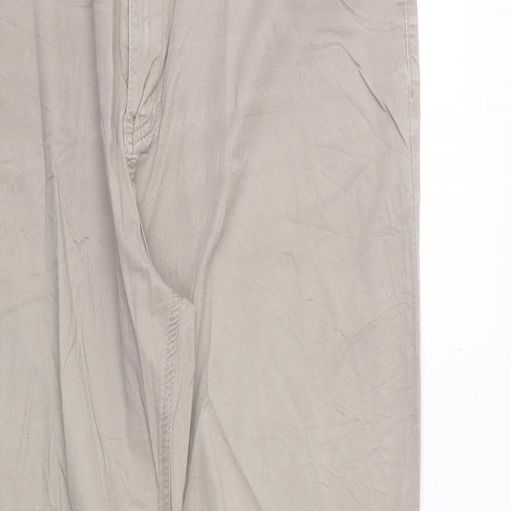 Miss joanna Womens Beige Cotton Trousers Size 38 in Regular Zip