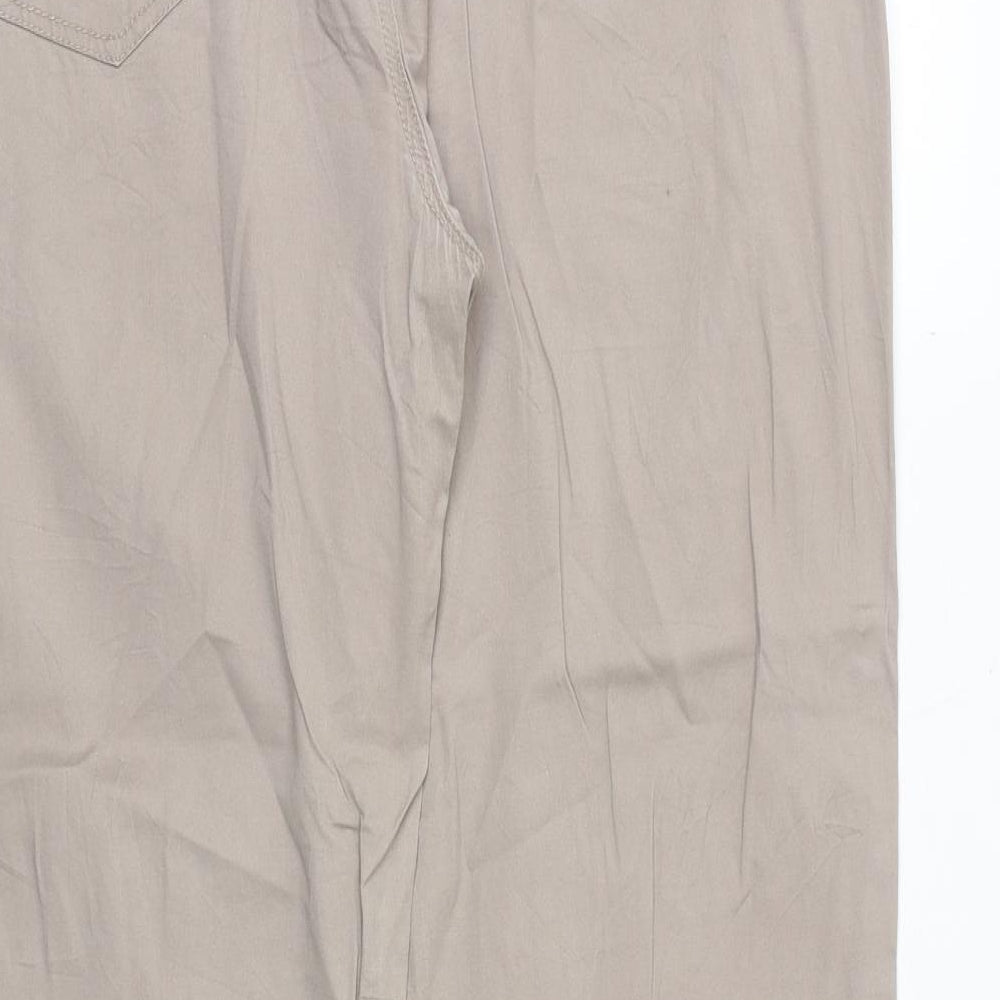 Miss joanna Womens Beige Cotton Trousers Size 38 in Regular Zip