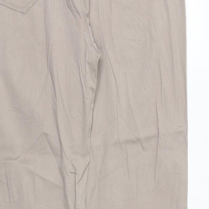 Miss joanna Womens Beige Cotton Trousers Size 38 in Regular Zip