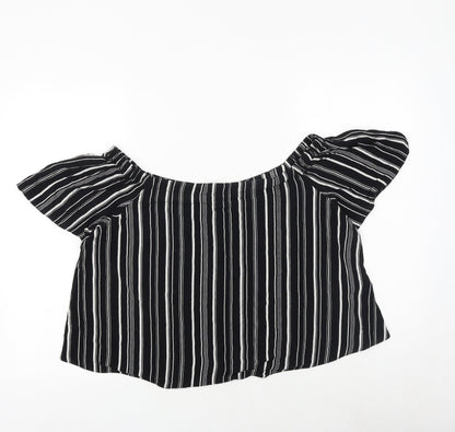 Womens UK Size 14 New Look Black Basic Blouse