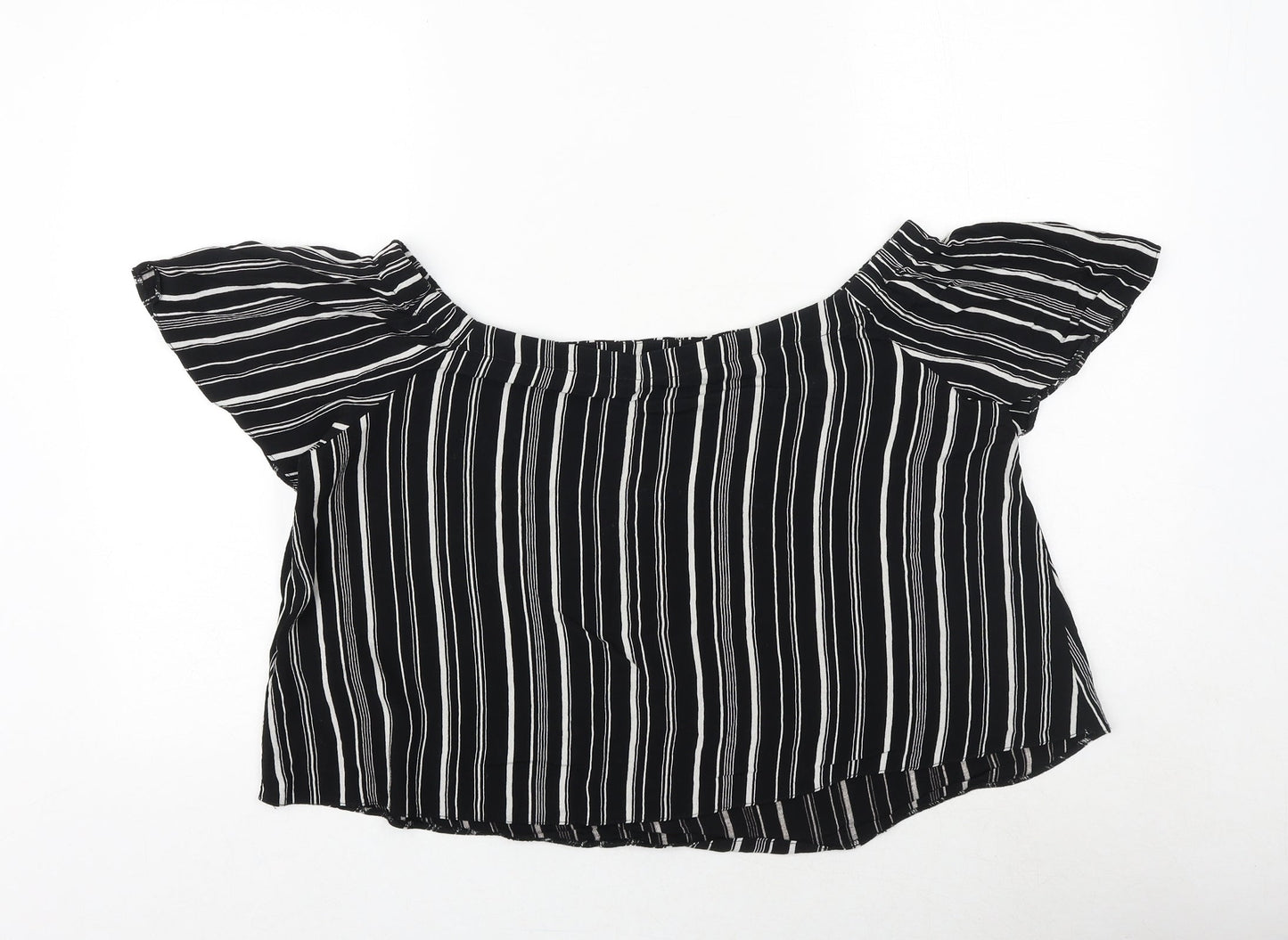 Womens UK Size 14 New Look Black Basic Blouse