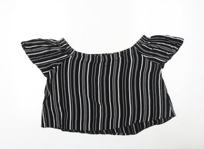 Womens UK Size 14 New Look Black Basic Blouse