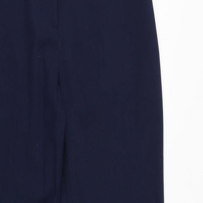 Capsule Womens Blue Polyester Trousers Size 14 Regular Zip