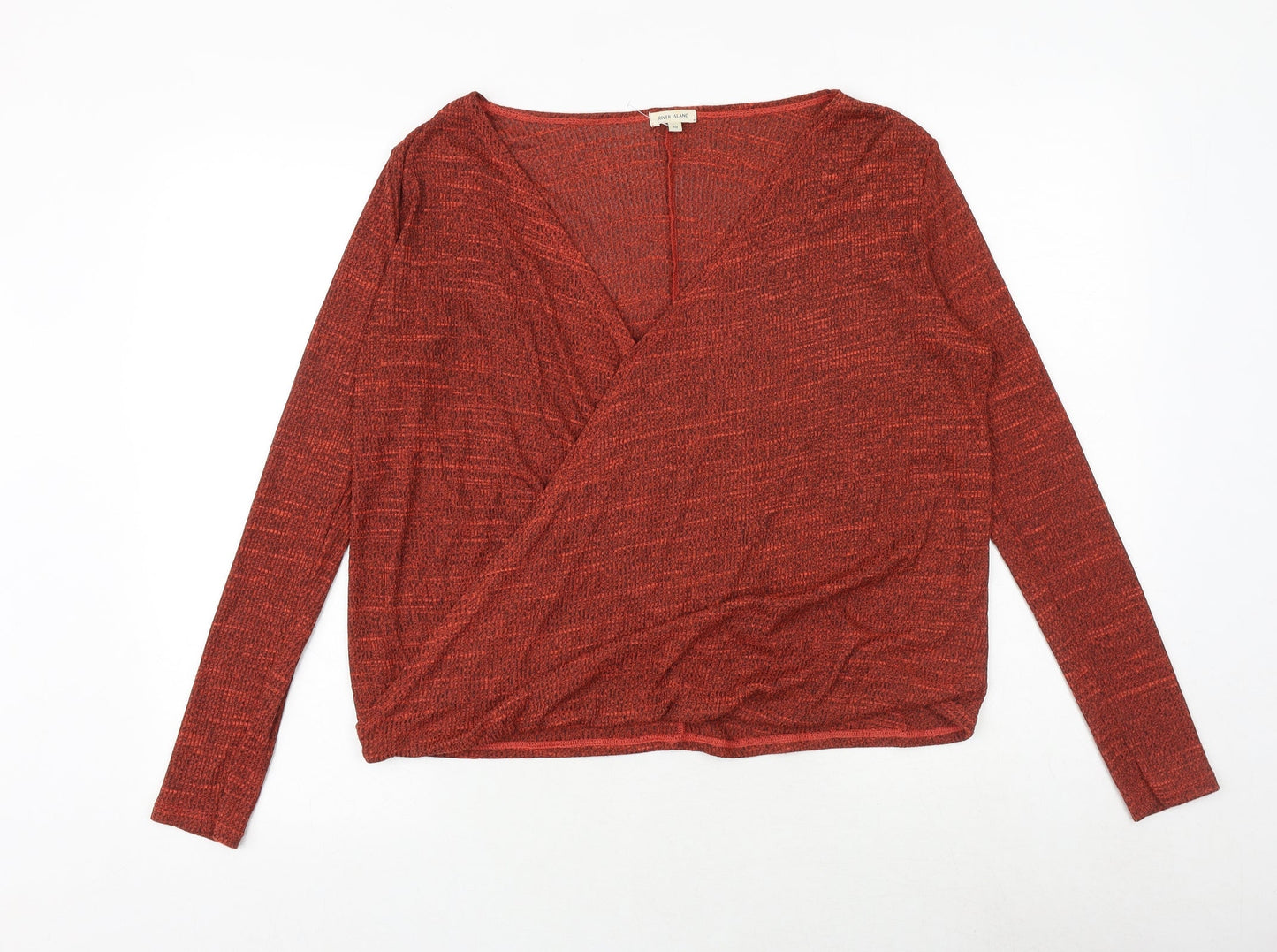 Womens UK Size 10 River Island Orange Basic Blouse