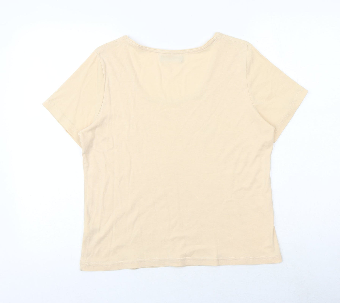 Womens UK Size M Bonmarché Ivory Basic T-Shirt