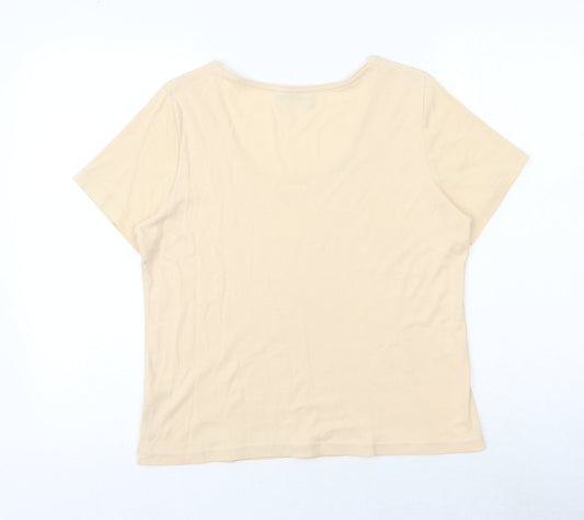 Womens UK Size M Bonmarché Ivory Basic T-Shirt