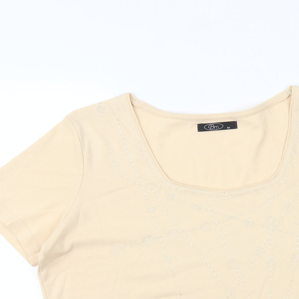 Womens UK Size M Bonmarché Ivory Basic T-Shirt