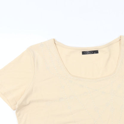 Womens UK Size M Bonmarché Ivory Basic T-Shirt