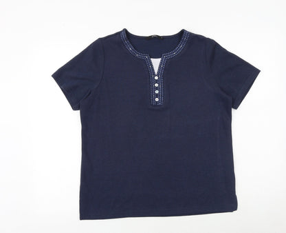 Womens UK Size M Bonmarché Blue Basic Blouse