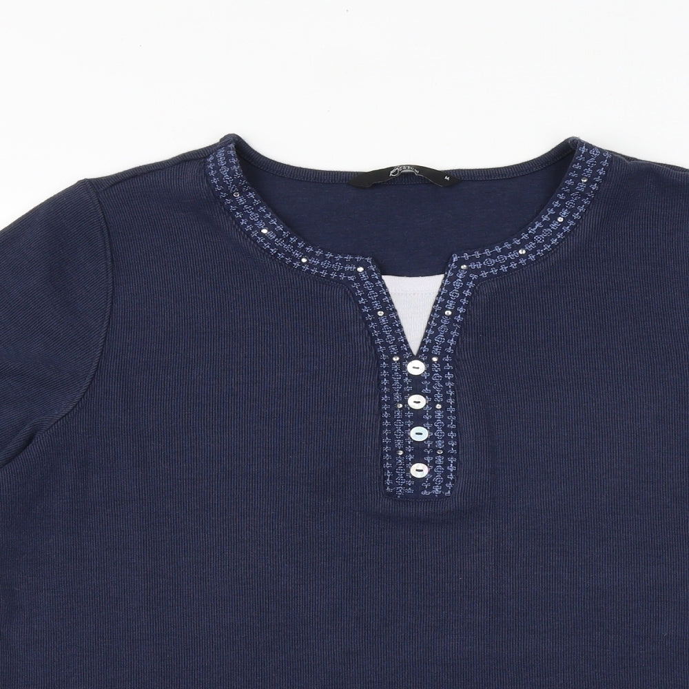Womens UK Size M Bonmarché Blue Basic Blouse