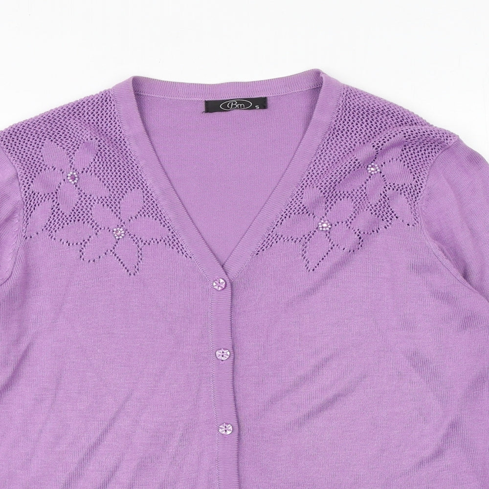 Womens UK Size S Bonmarché Purple Cardigan Jumper