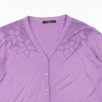 Womens UK Size S Bonmarché Purple Cardigan Jumper