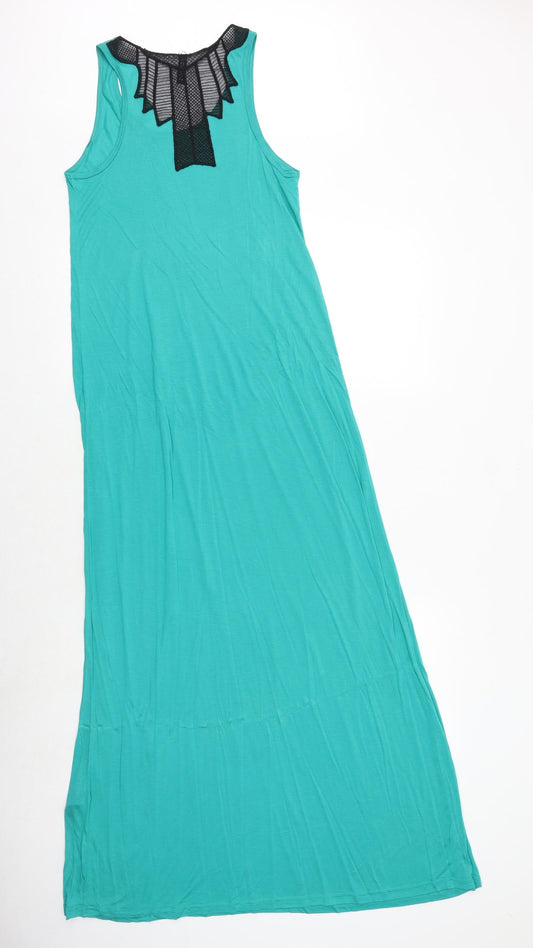 H&M Womens Green Viscose Maxi Size 8 Round Neck Pullover