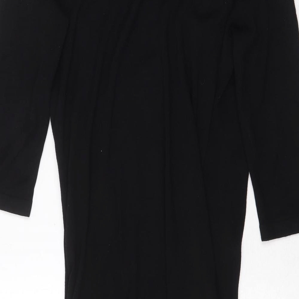 Kaliko Womens Black V-Neck Viscose Pullover Jumper Size 14