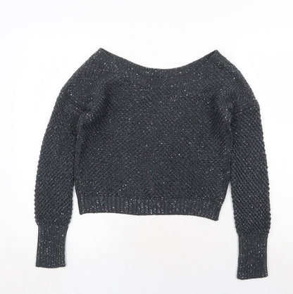 Womens UK Size XS Sisley Grey Pullover Jumper