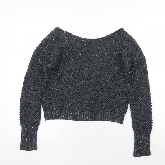 Womens UK Size XS Sisley Grey Pullover Jumper