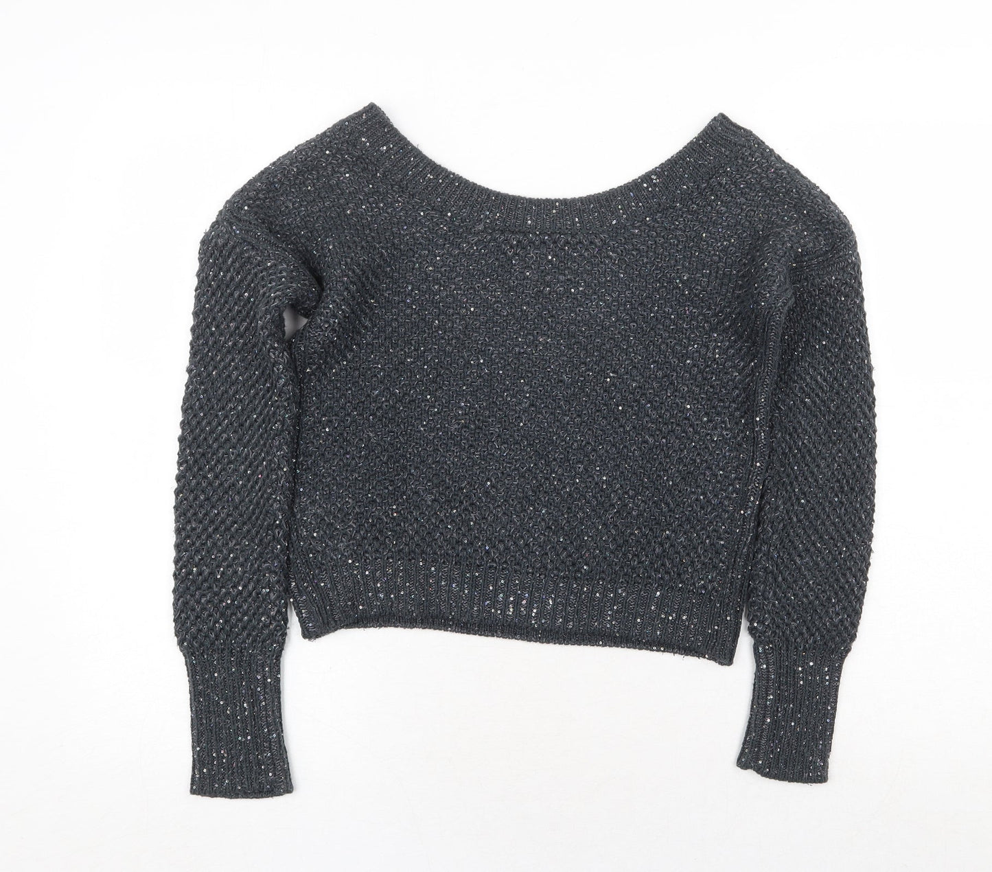 Womens UK Size XS Sisley Grey Pullover Jumper