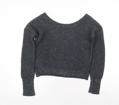 Womens UK Size XS Sisley Grey Pullover Jumper