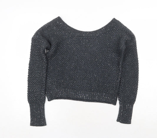 Womens UK Size XS Sisley Grey Pullover Jumper
