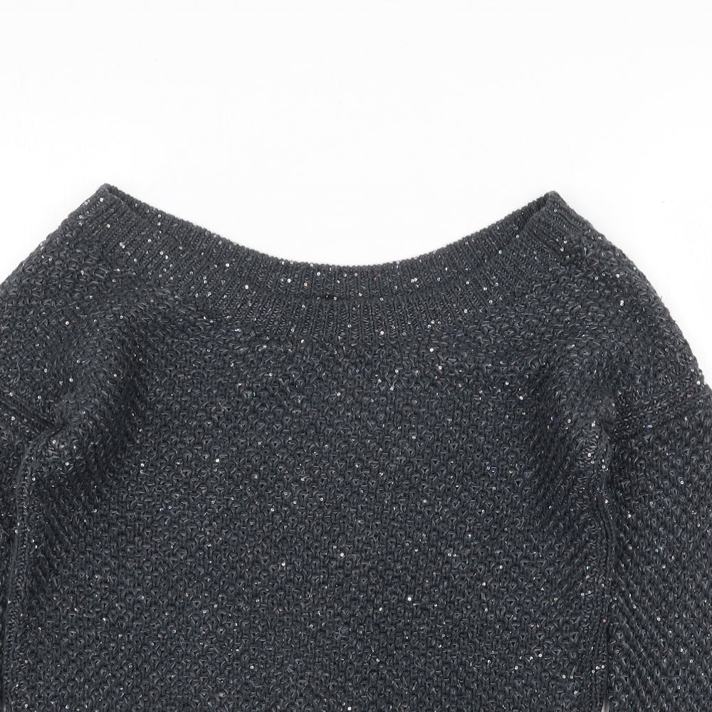 Womens UK Size XS Sisley Grey Pullover Jumper