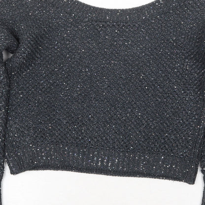Womens UK Size XS Sisley Grey Pullover Jumper