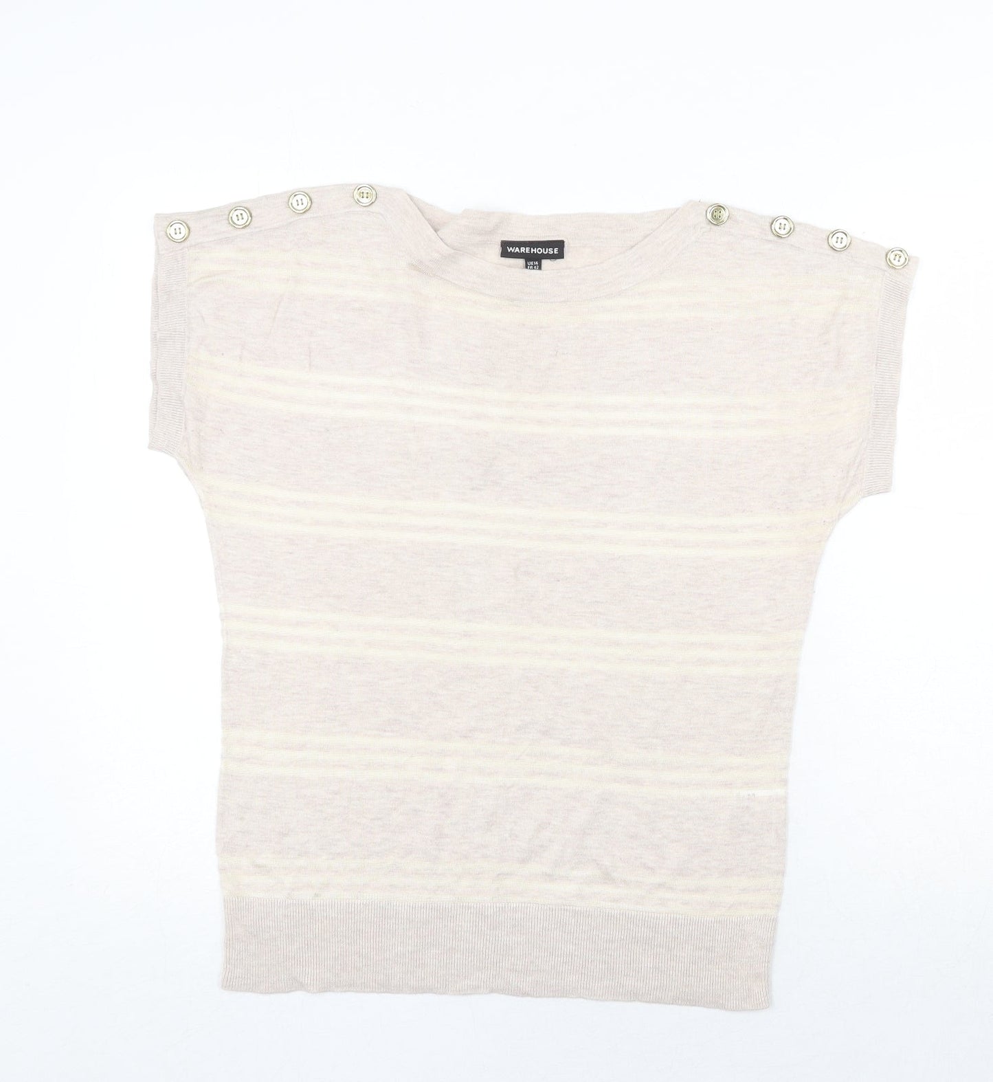 Womens UK Size 14 Warehouse Beige Pullover Jumper