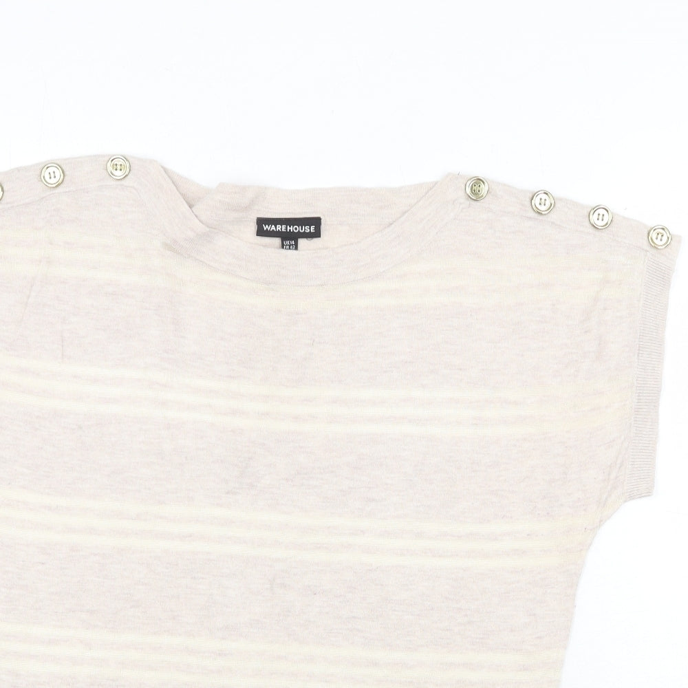 Womens UK Size 14 Warehouse Beige Pullover Jumper
