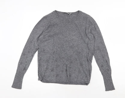 Mini Velvet Womens Grey Round Neck Cotton Pullover Jumper Size 8