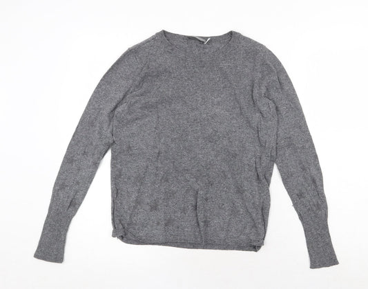 Mini Velvet Womens Grey Round Neck Cotton Pullover Jumper Size 8