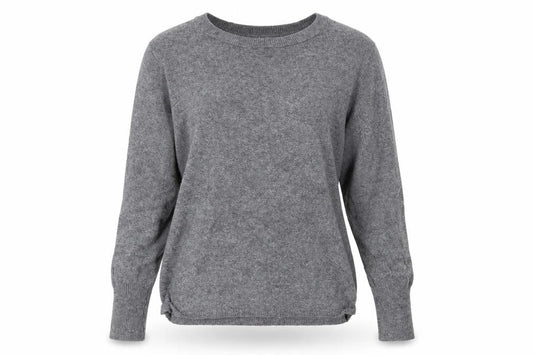 Mini Velvet Womens Grey Round Neck Cotton Pullover Jumper Size 8