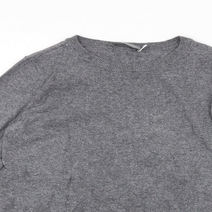 Mini Velvet Womens Grey Round Neck Cotton Pullover Jumper Size 8