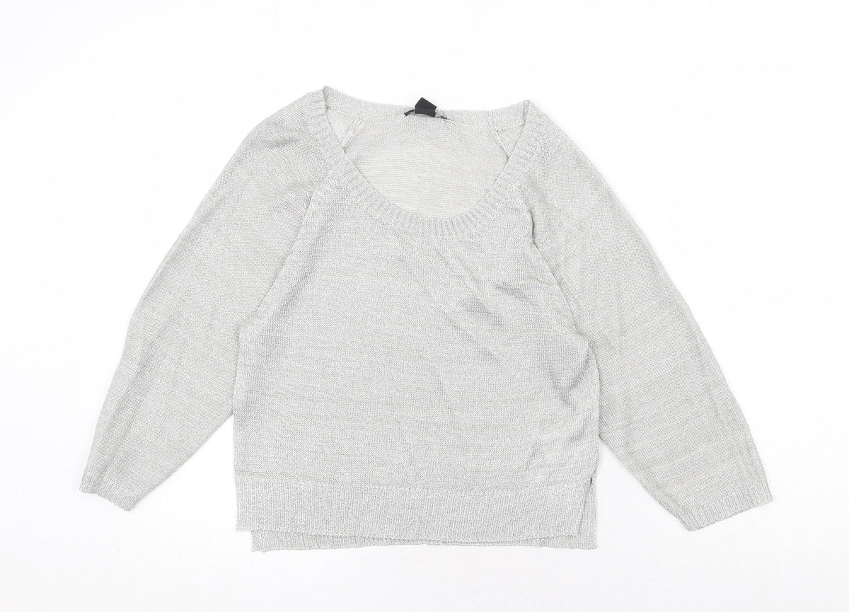 Womens UK Size XS H&M Silver Pullover Jumper