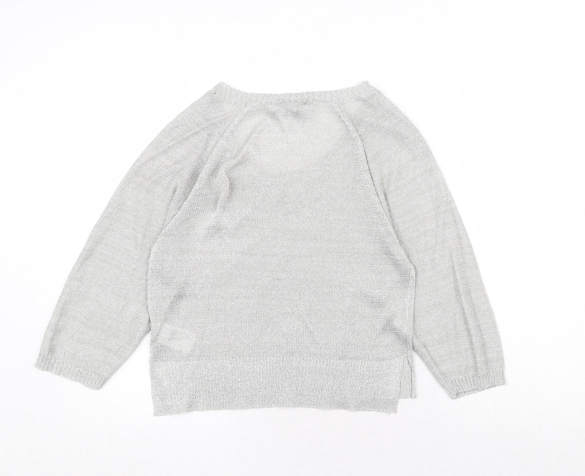 Womens UK Size XS H&M Silver Pullover Jumper