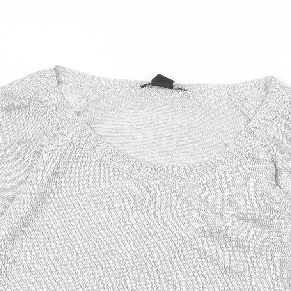 Womens UK Size XS H&M Silver Pullover Jumper