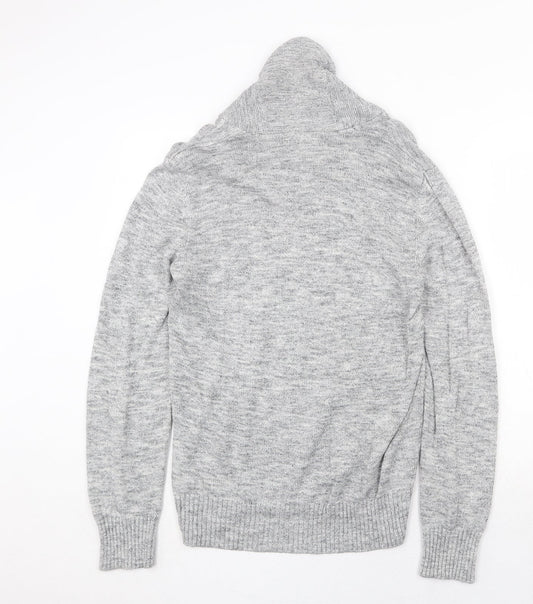 H&M Womens Grey High Neck Cotton Pullover Jumper Size S